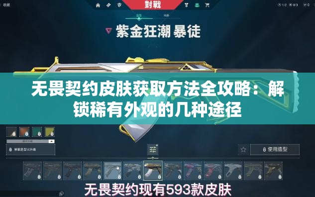 无畏契约皮肤获取方法全攻略：解锁稀有外观的几种途径