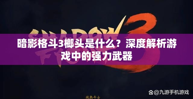 暗影格斗3榔头是什么？深度解析游戏中的强力武器