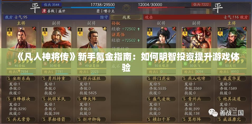 《凡人神将传》新手氪金指南：如何明智投资提升游戏体验